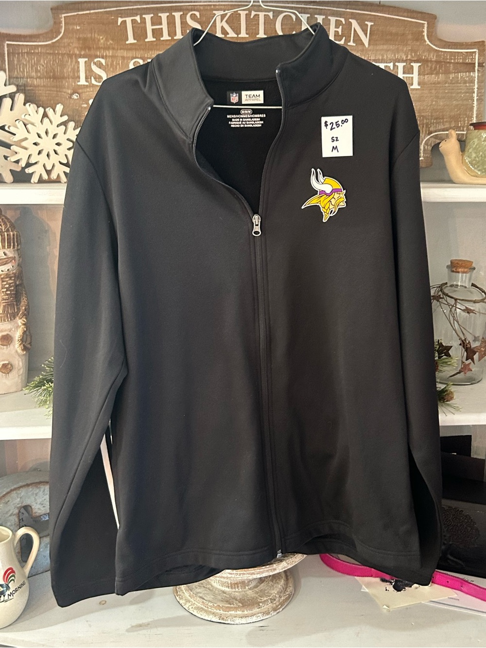 NFL Black Full-Zip Jacket with Vikings Logo